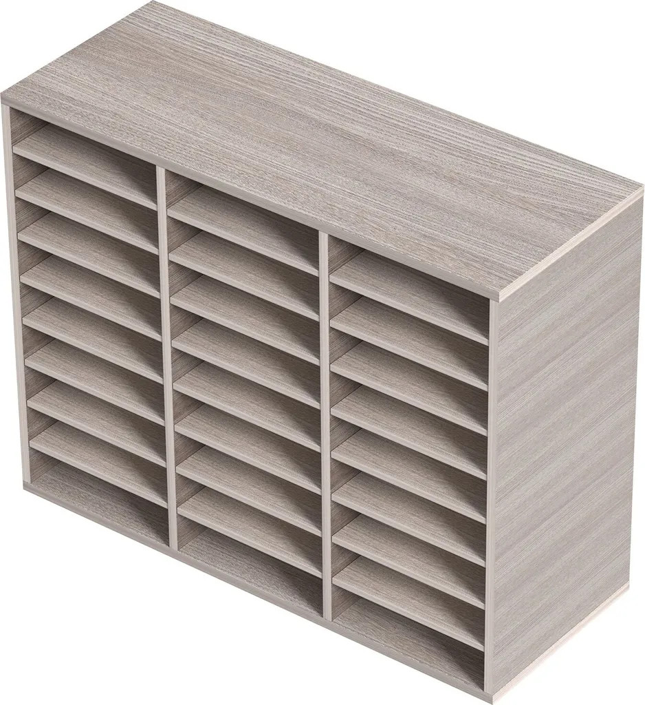 Rangement documents bois gris 27 compartiments pour trier sans faute - 10