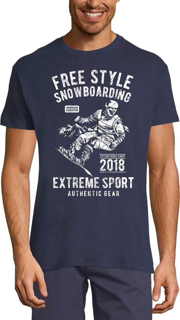 Herren Grafik T-Shirt Freestyle Snowboarding seit 2018 - Extremsport – Free Style Snowboarding Since 2018 - Extreme Sport – Geschenk 6. Geburtstag