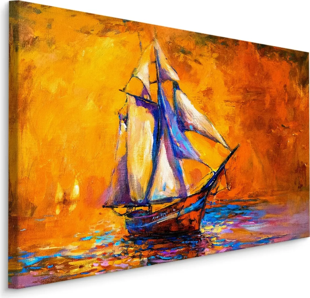 Tela 90x60 Mare Astrazione Nave - Quadro Moderno XXL Best Seller