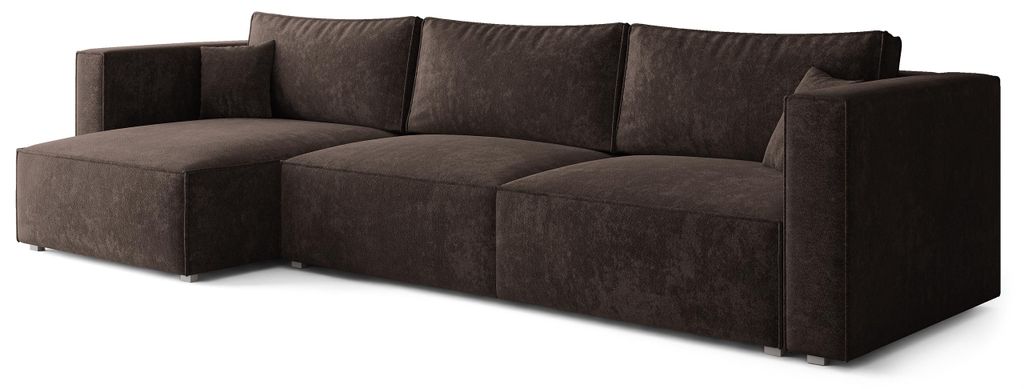 Masseno Ecksofa TOLMO LM mit Schlaffunktion L-Form, Sofa mit Bettkasten, Wohnzimmersofa, Couch, Soffa, Bettsofa, Couchgarnitur- Braun, LUMO 40