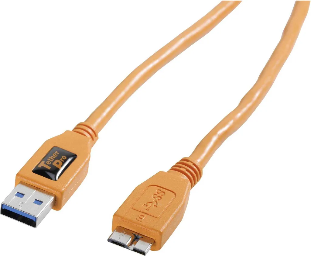 Câble TetherPro USB 3.0 Micro-B 4,6m Orange Haute Visibilité Pro