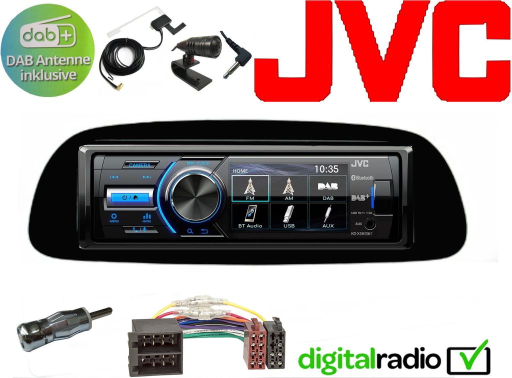 JVC TFT Bluetooth DAB+ USB Radio Antenne inkl. passend für Mercedes Sprinter
