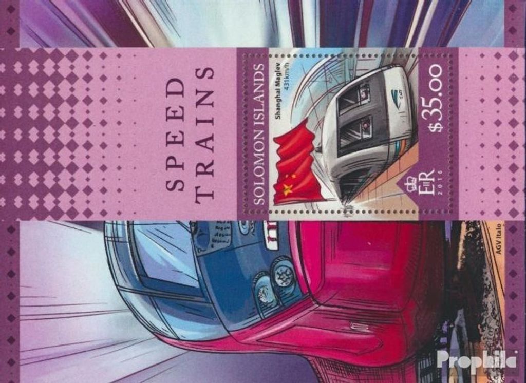 Briefmarken Salomoninseln 2016 Mi Block 539 (kompl. Ausg.) postfrisch Schnellzüge