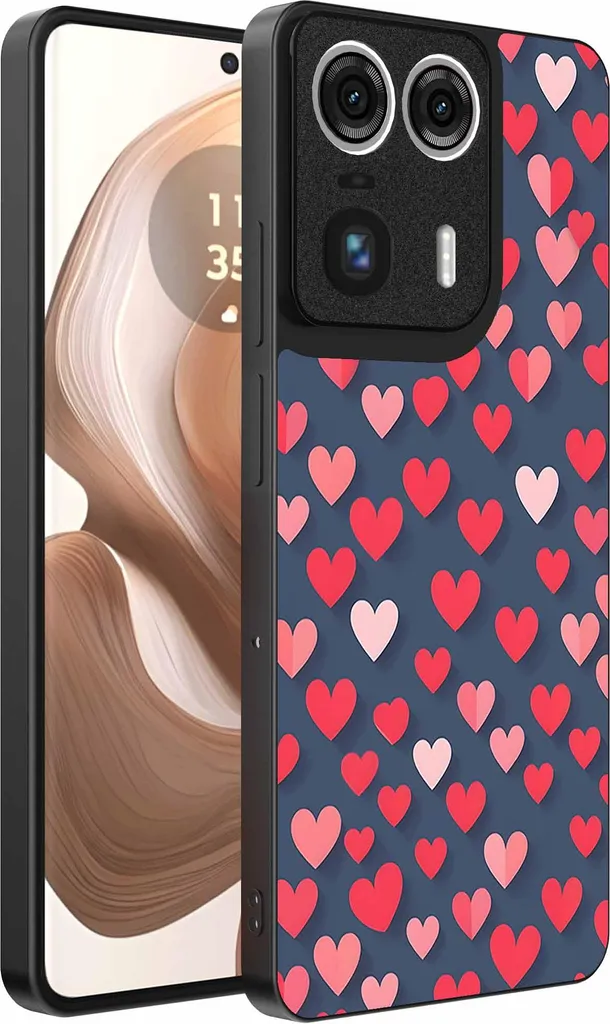 Custodia Protettiva TPU Motorola Edge 50 Ultra - Stampa Cuori Alta Resa