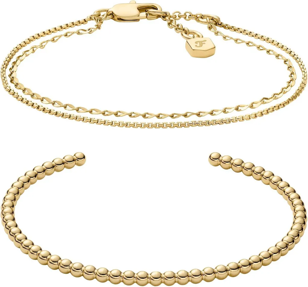 Set Bracciali Fossil Ellis Oro JA7293SET - Gioielli Donna Minimal