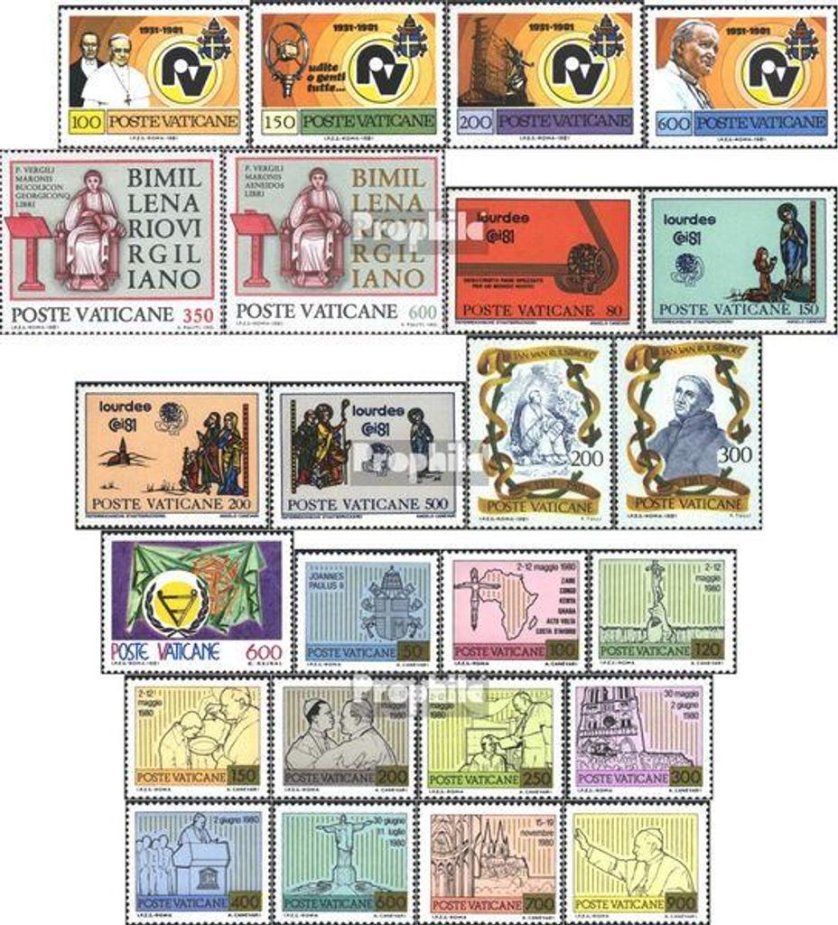 Briefmarken Vatikanstadt 1981 Mi 779-802 (kompl.Ausg.) Produktbild 