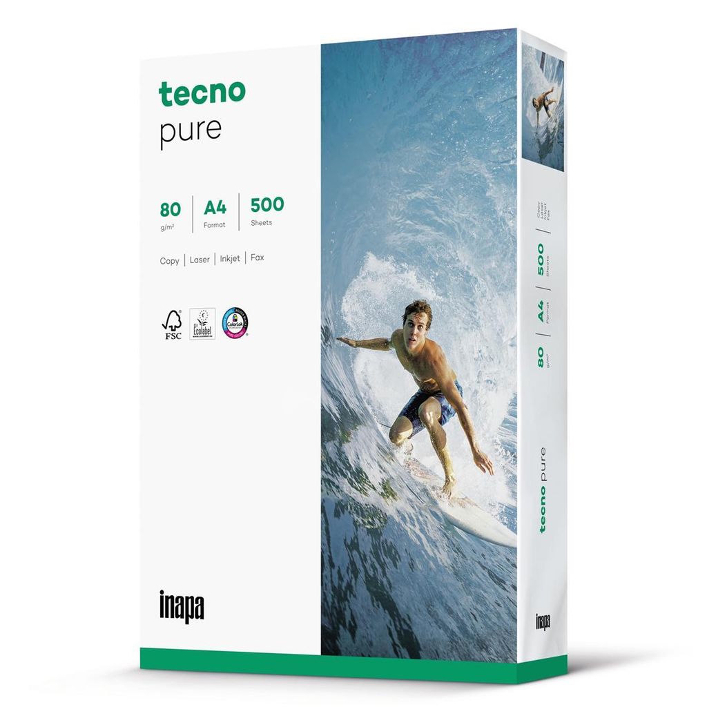 inapa tecno Kopierpapier pure 2100011510 A4 80g 500Bl.