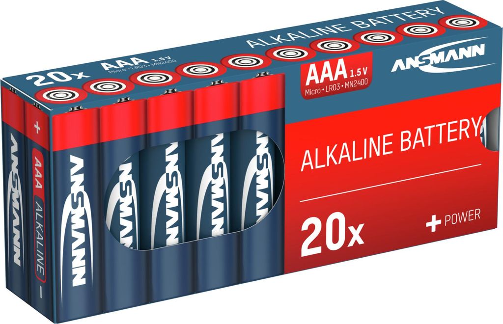 80x ANSMANN Alkaline Batterie AAA Micro 1,5V – LR3 MN2400 (80 Stück)