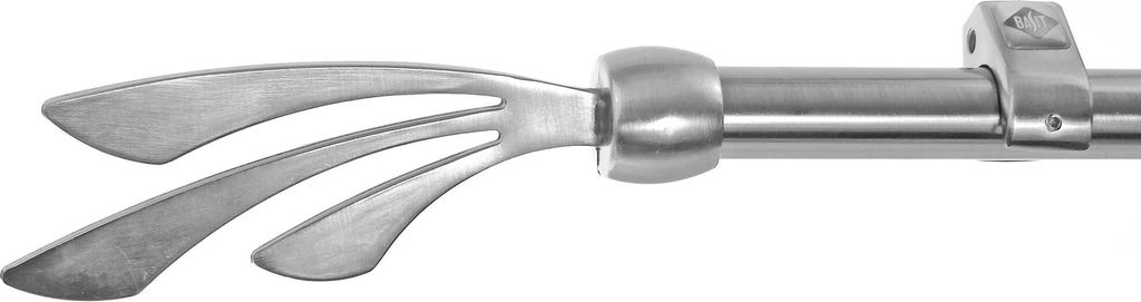 Gardinenstange mit Deckenhalterung I Metall Edelstahl Look 1-läufig Ø20mm D50 R