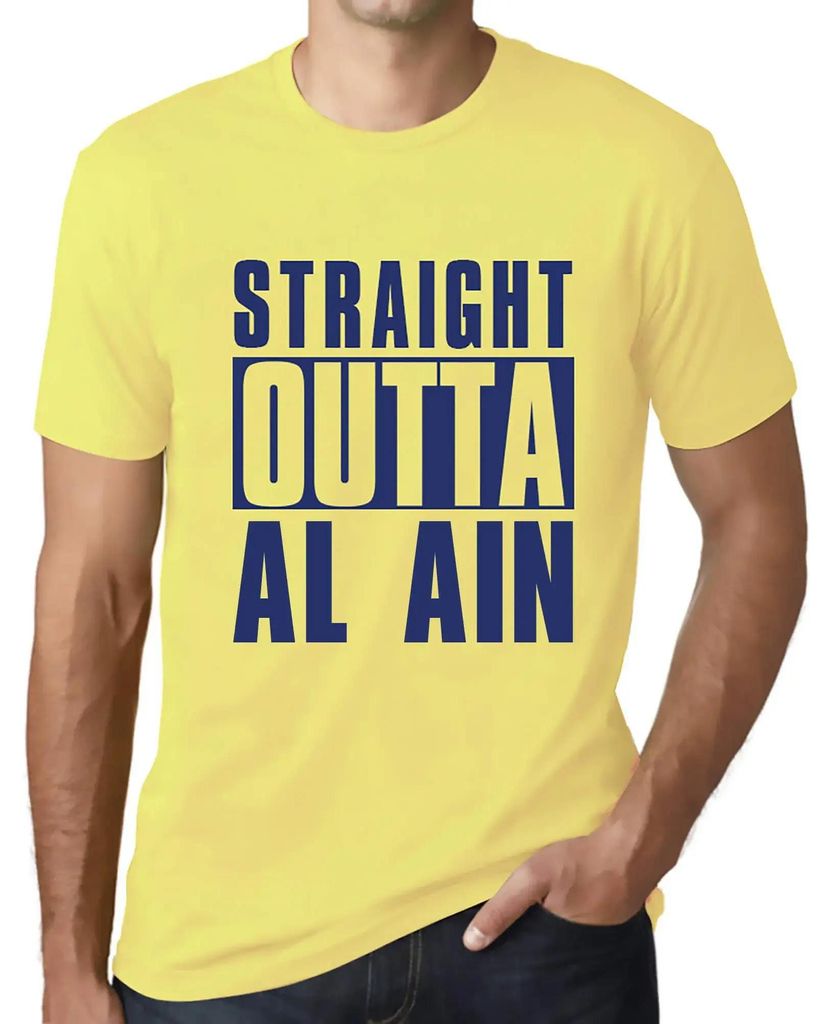 Herren Grafik T-Shirt Direkt aus Al Ain – Straight Outta Al Ain – Öko-Verantwortlich Vintage Jahrgang Kurzarm Lustige Druck Geburtstag Geschen...