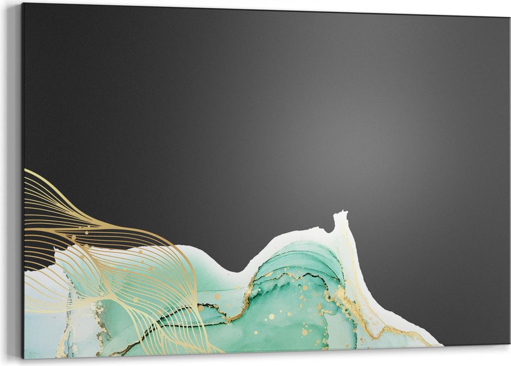 DEQORI Kreidetafel 90x60 cm 'Farbschimmer & Gold' Tafel Wandtafel Schreibtafel