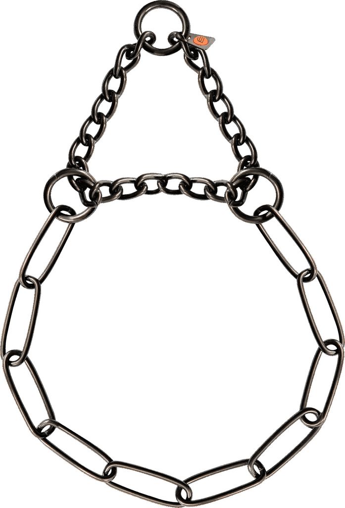 Sprenger Halskette mit Zugbegrenzung - Edelstahl Rostfrei schwarz, 3 mm, 54 cm