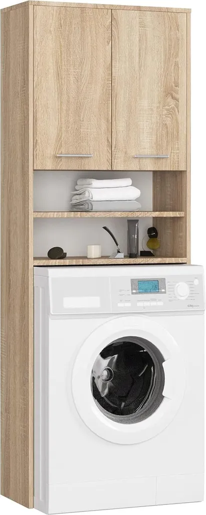 Mobile Sopra Lavatrice BDW 180cm Rovere Sonoma - Arredo Bagno Offerta - 2
