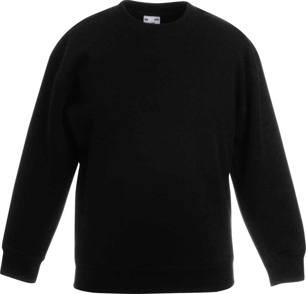 Fruit Of The Loom Kinder Pullover Klassik 80/20 (2 Stück/Packung) RW6857 (3/4 Jahre) (Schwarz)