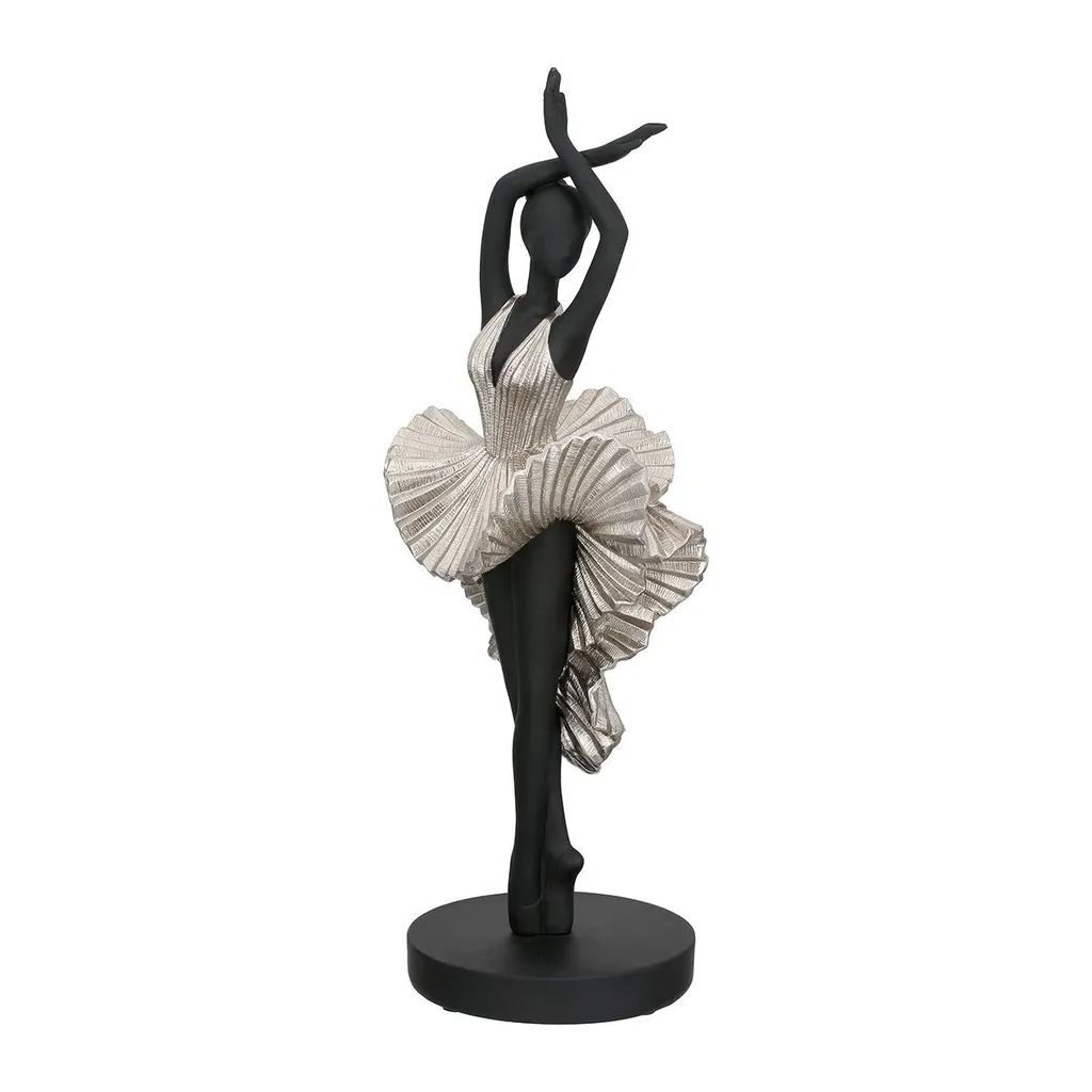 Gilde Skulptur Ballerina Ballet 44cm - Statua Design Resina Nera - 3