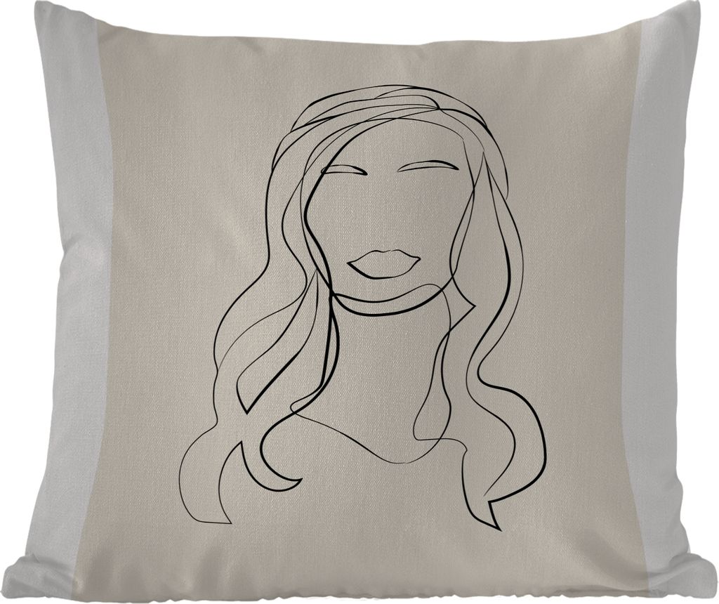 MuchoWow Outdoor Kissen - Frauen - Zitate - Strichzeichnungen - Text - 45x45 cm - Wetterfest - Lounge Kissen - Fotokissen - Dekoratives Kissen