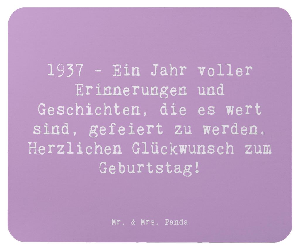 Mr. & Mrs. Panda Mousepad Spruch 1937 Geburtstag - Lavendeltraum - Geschenk, Jubiläum, Mauspad, Mouse Pad, pc mausunterlage, Meilensteine, Glückw...