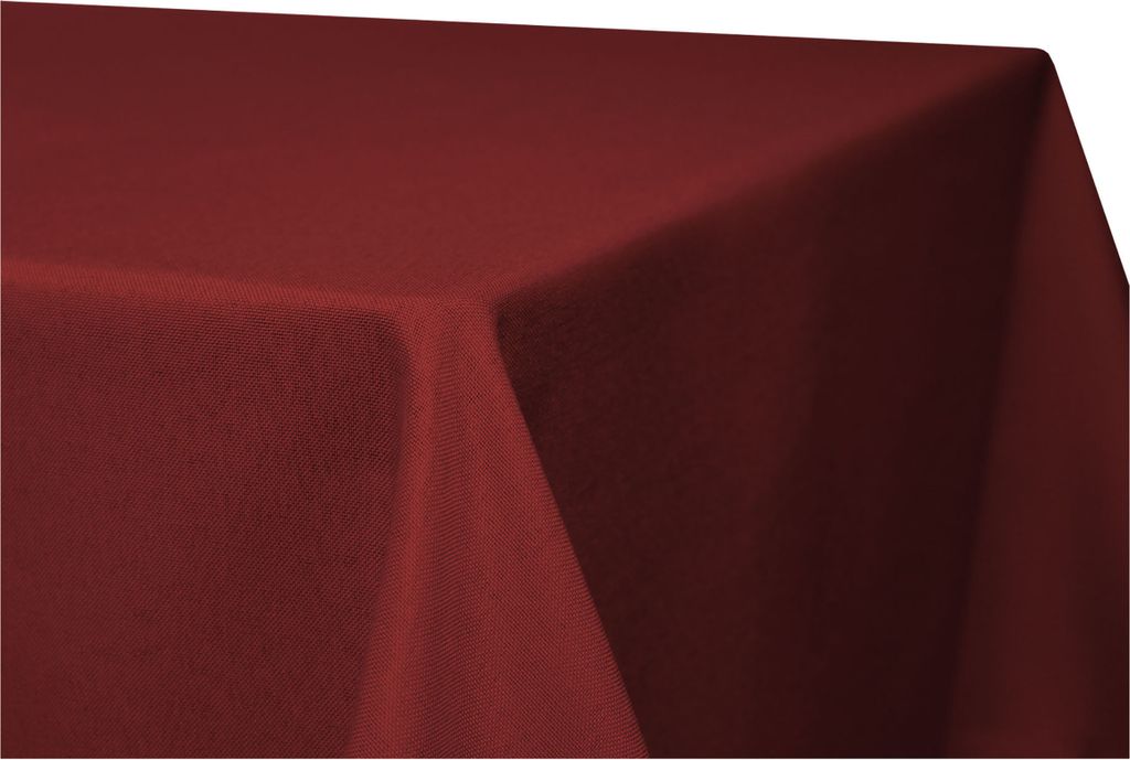 Tischdecke Leinenoptik 90x90 cm eckig beschichtet wasserabweisend Lotuseffekt schmutzabweisend bordeaux