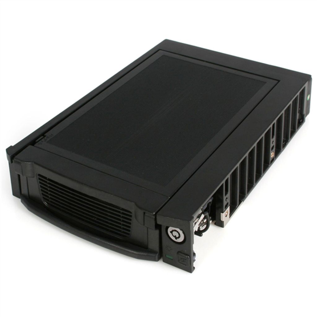 StarTech.com 5,25 Zoll SATA Wechselrahmen - Mobiles Speicher Rack für 3,5" Festplatten, 13,3 cm (5.25"), Frontblende, Schwarz, 3.5", SATA, Polyure...