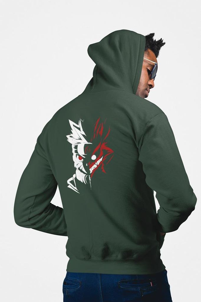 D&B Uni Hoodie ZIPAN00007 Naruto Waldgrün-Größe L