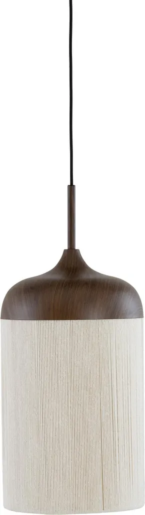 Suspension Dania Textile Beige et Métal Luminaire E27 Diamètre 22 cm
