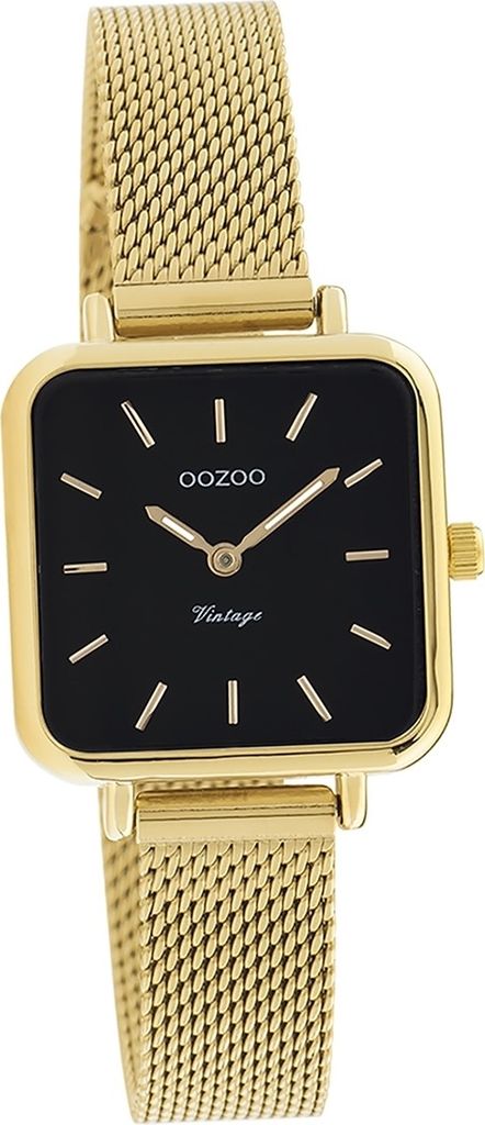 Oozoo Metall Mesh Damen Uhr Analog Quarzuhr Armband gold Vintage Series D2UOC20264