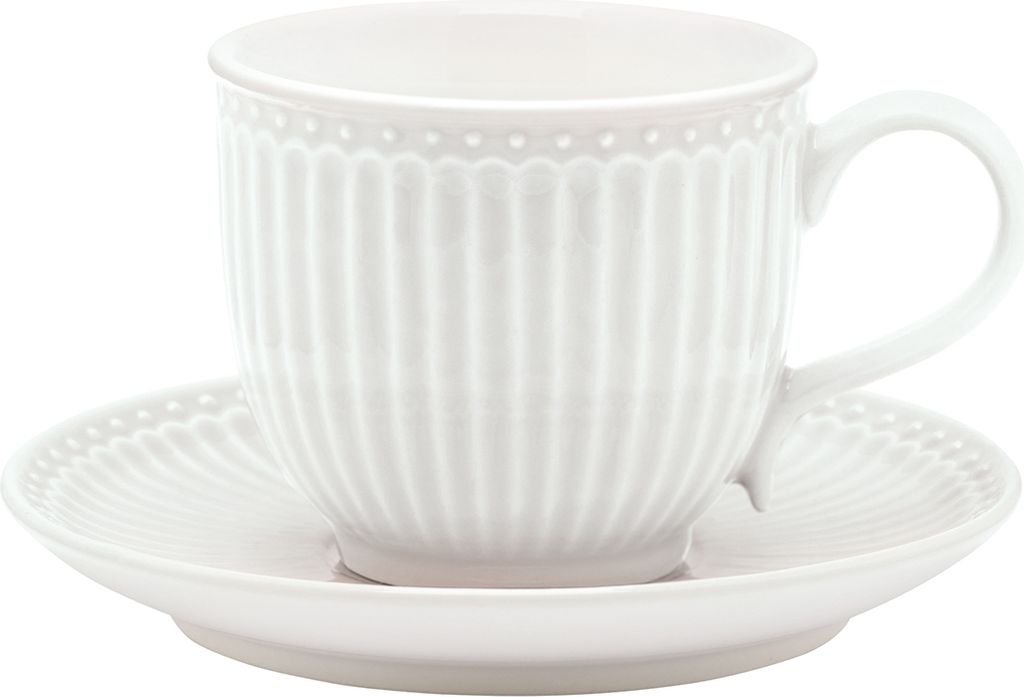 Tasse et soucoupe en porcelaine Alice White Image du produit 