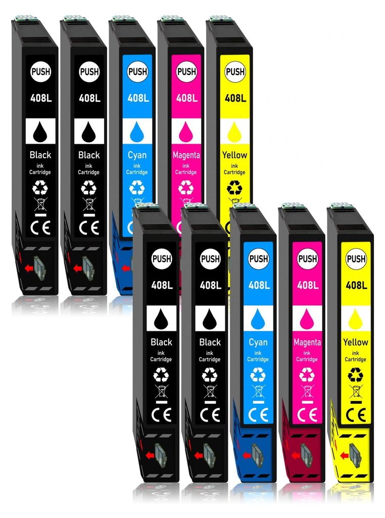 10er Pack Druckerpatronen 408 408L kompatibel mit Epson WF-C4310