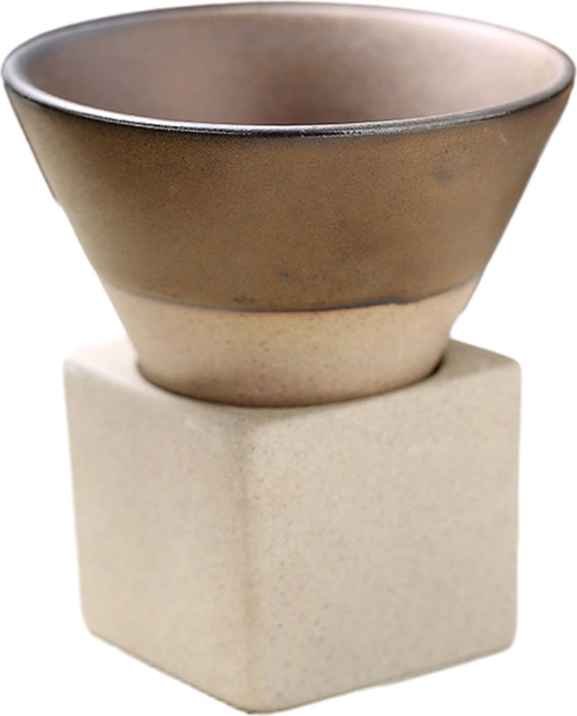100 ml grobe Keramik-Trichterkaffeetasse mit Boden, hitzebeständig, handgefertigt, japanischer Stil, Latte Cappuccino, Tee, Espresso, konische Tas...