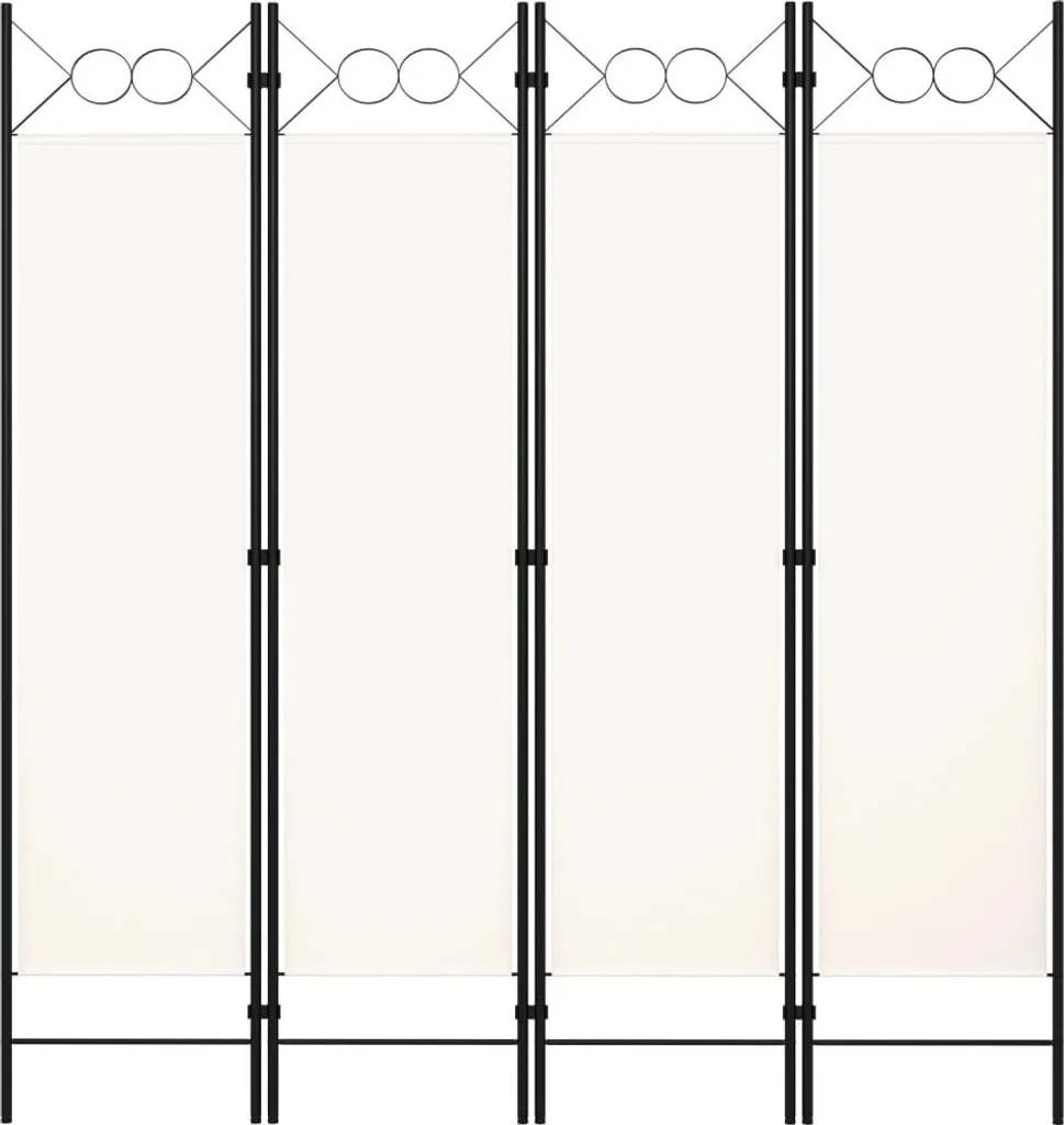 Paravent blanc 4 panneaux pliable 160x180 cm cloison amovible déco