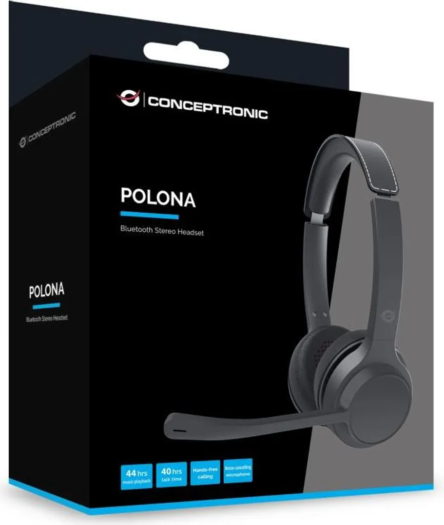 Casque Audio Bluetooth avec Micro Conceptronic POLONA04B Stéréo Noir