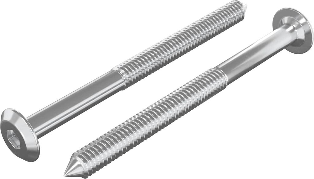 Möbel-Schrauben 2 pcs Silber M6 x 85 mm Stahl