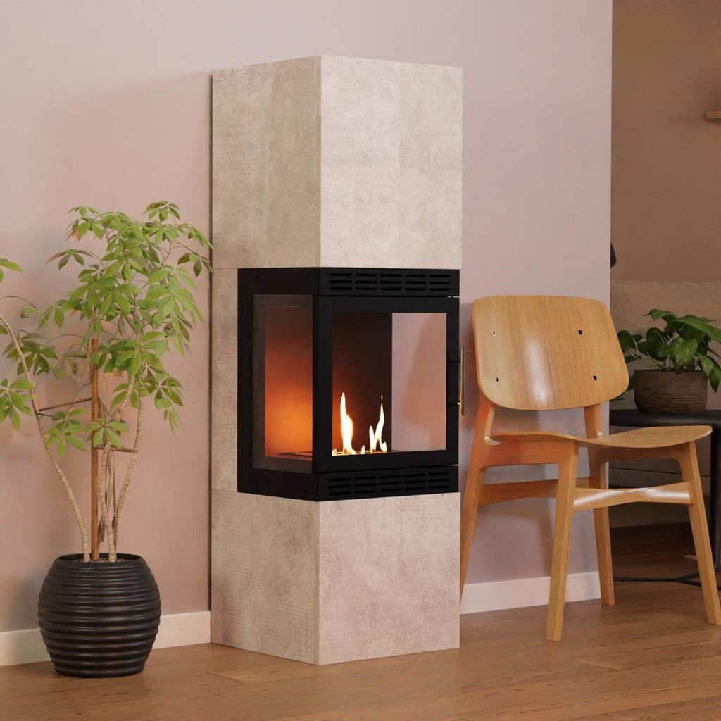 GLOW FIRE Ethanol Kamin 'Lillesand Hoch Vision' | Ethanolofen in weiß mit 3 Std. Brenndauer und 3 KW Heizleistung | BxHxT: 40x130x40 cm