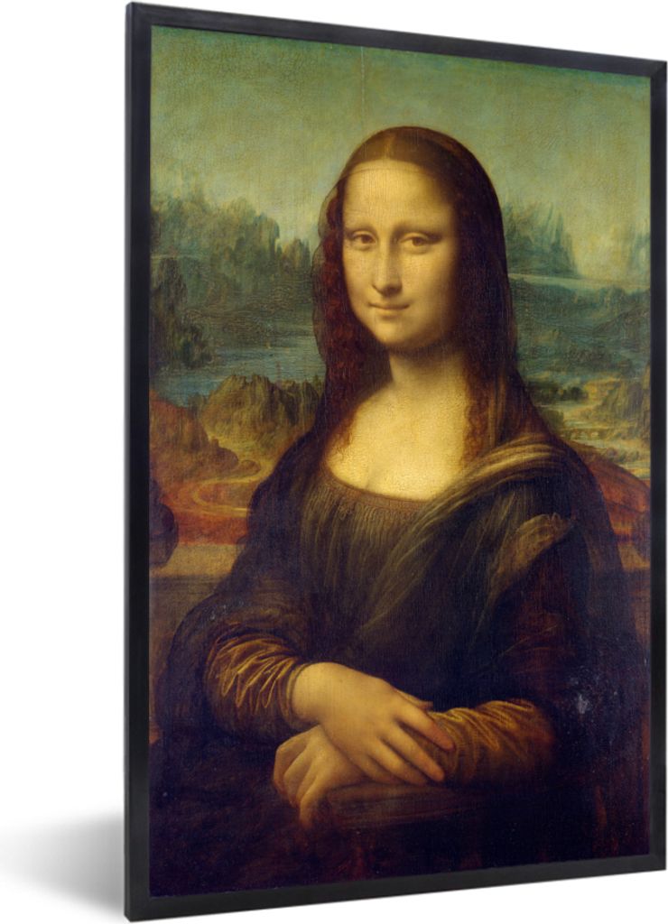 MuchoWow MuchoWow Gerahmtes Poster Mona Lisa - Leonardo da Vinci 20x30 cm - Poster mit zchwarzem Bilderrahmen - Drucken - Bilder Poster im Rahmen