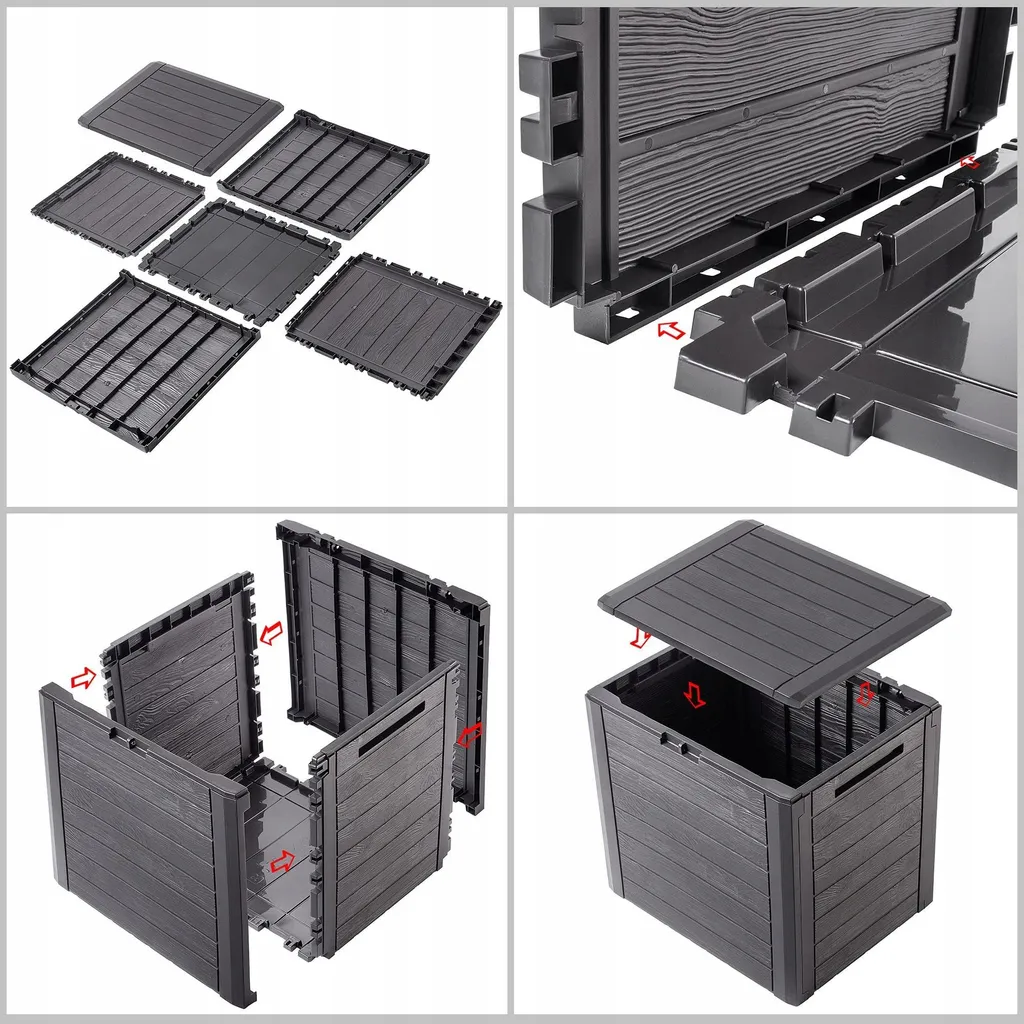 Coffre de rangement extérieur pour balcon et petite terrasse 140 L