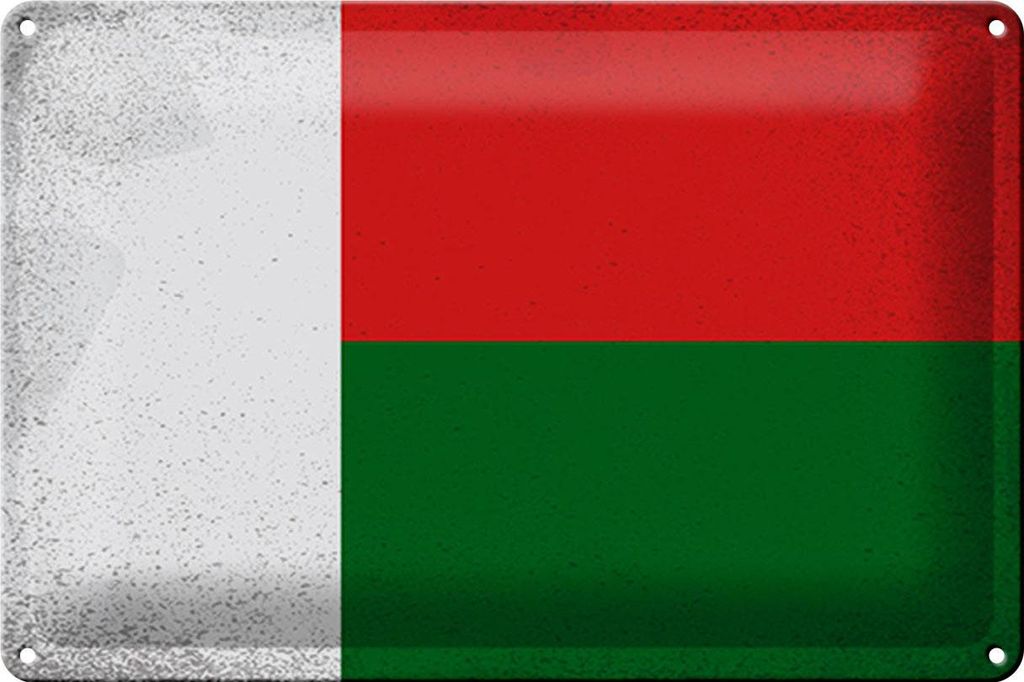 Blechschild Flagge Madagaskar 30x20cm Madagascar Vintage Produktbild 