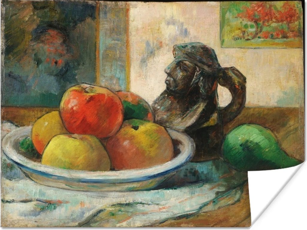 MuchoWow Poster Stilleben mit Äpfeln, Birnen und Keramik - Gemälde von Paul Gauguin 160x120 cm - Foto Plakat