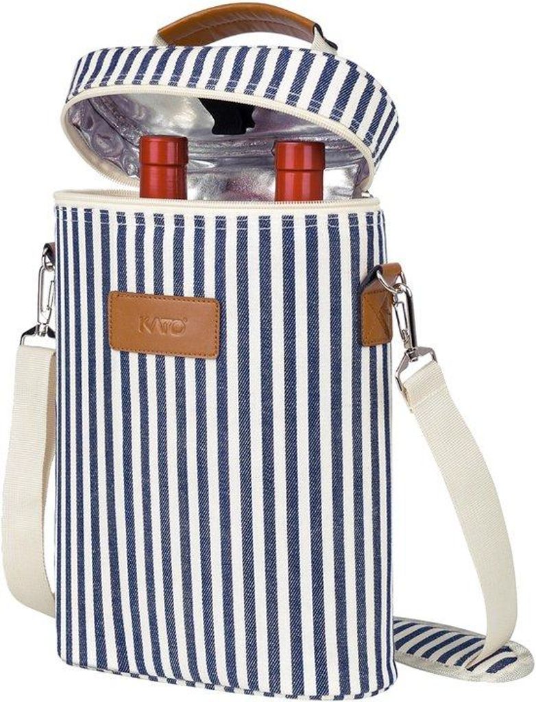 Koeltas für 2 Flaschen - Fassentasche für Wein und Bier, gewatteerte Weinbeutel für 2 Flaschen mit isolierter Handgriff und Schultergurt, Reise-...