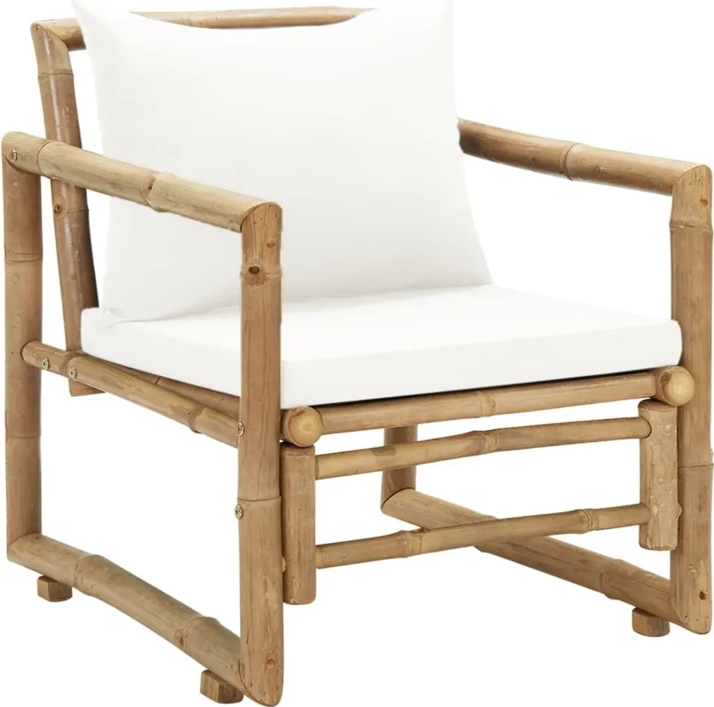 Chaises de Terrasse Bambou avec Coussins Épais - Confort Extérieur Durable