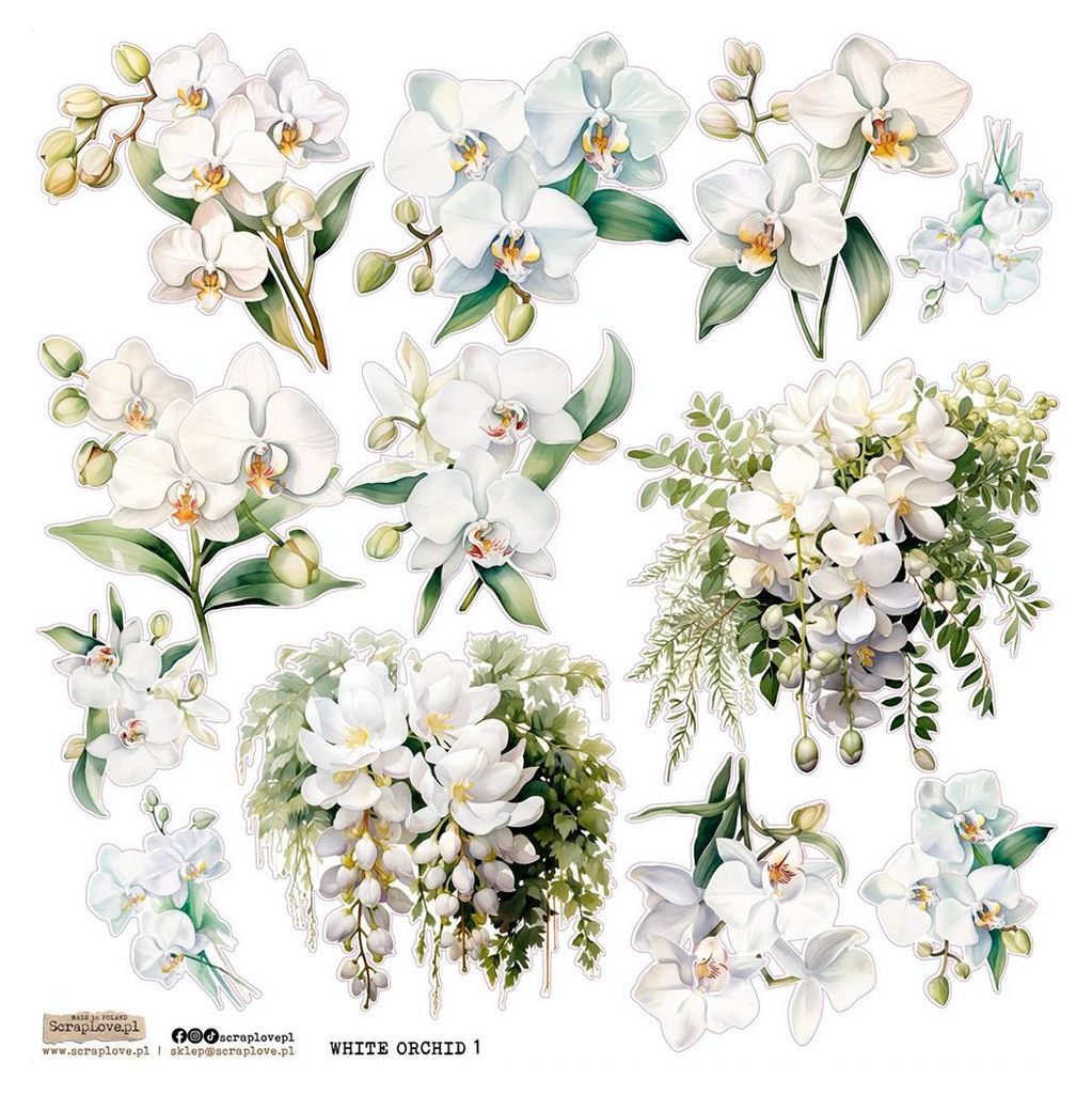 STICKERS Adesivi decorativi ScrapLove - Orchidea bianca 1 Immagine del prodotto 