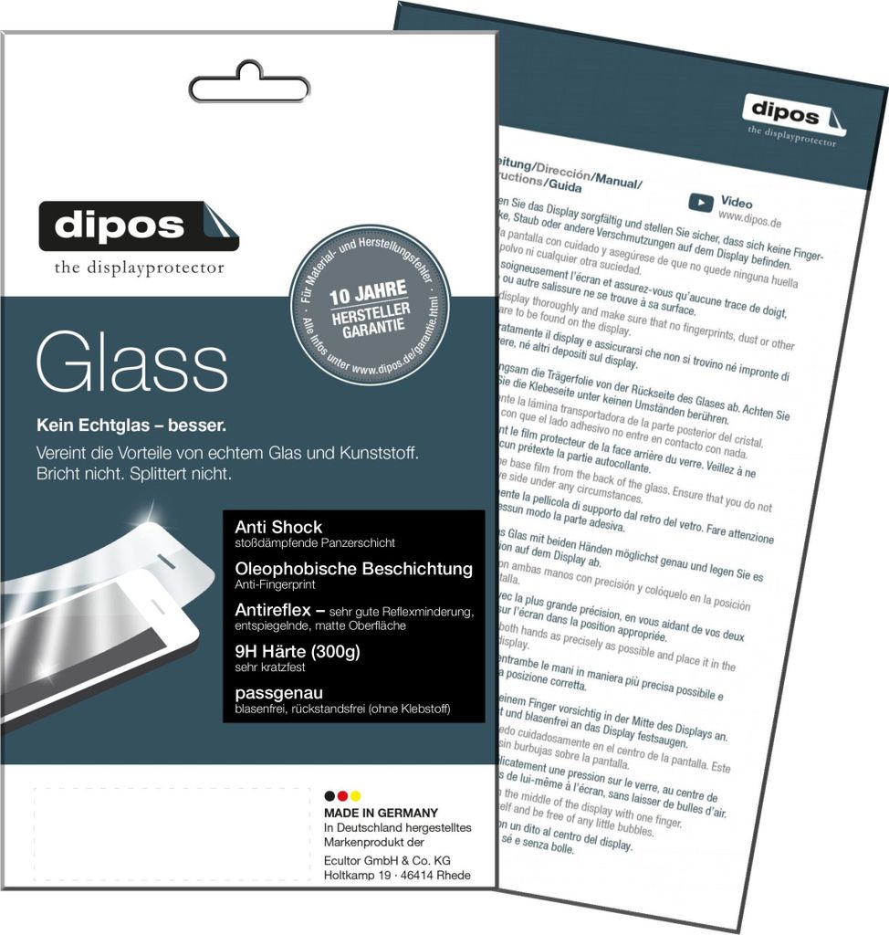 2x Schutzfolie für Allview V3 Viper matt - Anti-Shock 9H Folie dipos Glass
