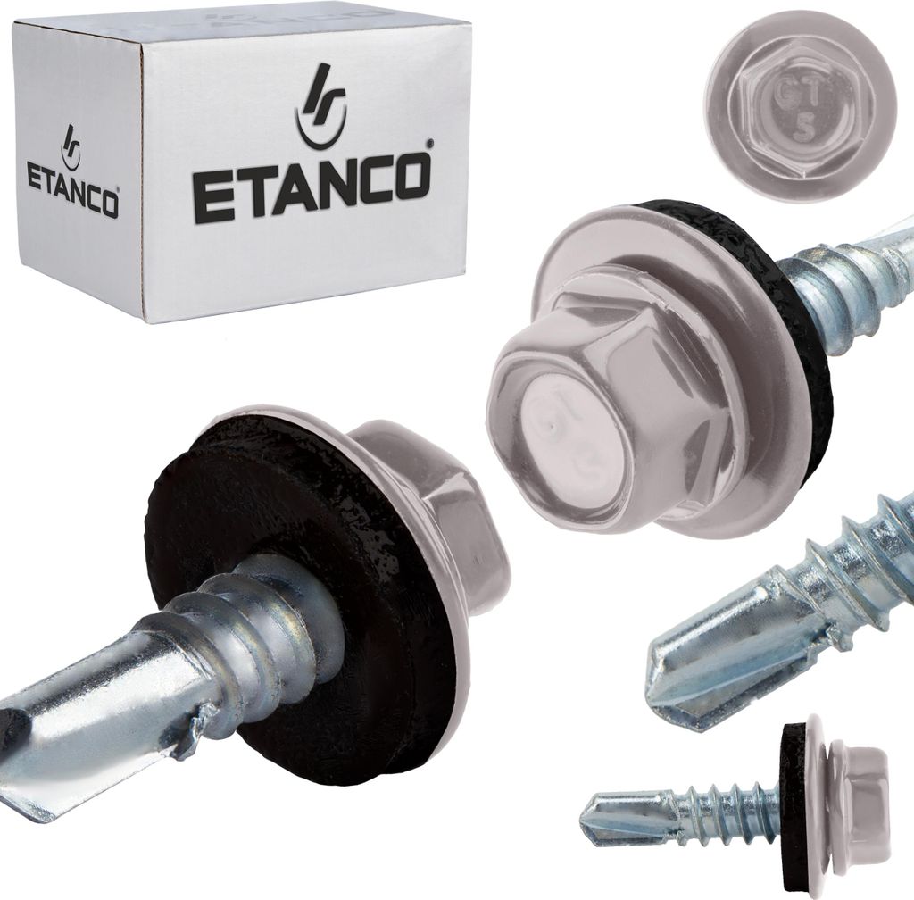 ETANCO GT5 Bohrschrauben Metall - Metall 5,5 x 19 mm RAL 9007 250 Stk.