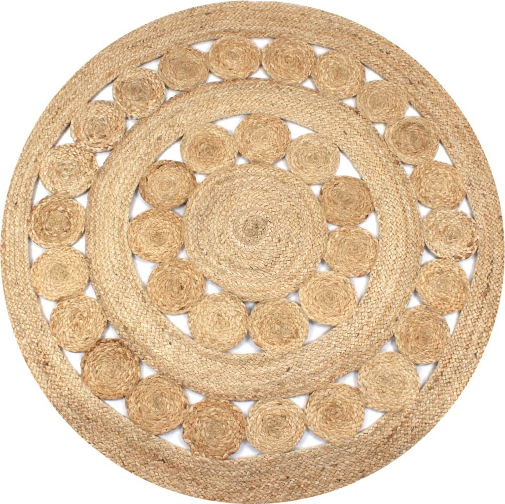 Maison Exclusive Teppich Flechtmuster Jute 120 cm Rund
