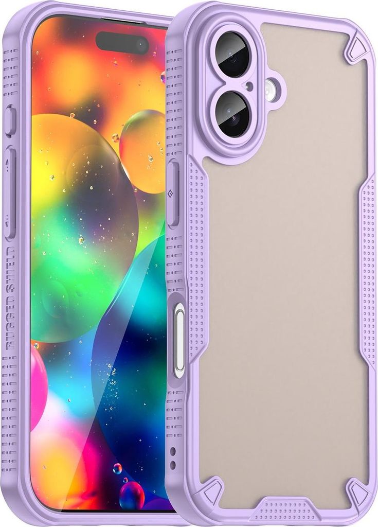 Hülle für Apple iPhone 17 - Phonesta Shockproof Armor Semi-Transparent Back Cover - Lila