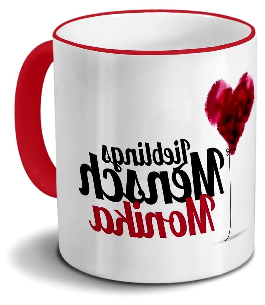 Tasse mit dem Namen Monika - Motiv Lieblingsmensch - Kaffeebecher in Rot