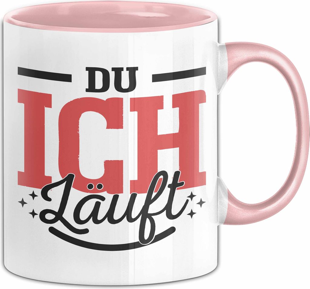 Du Ich Läuft Tasse Geschenk Beste Freundin Paare Geschenkidee Liebe Paar (Rosa)