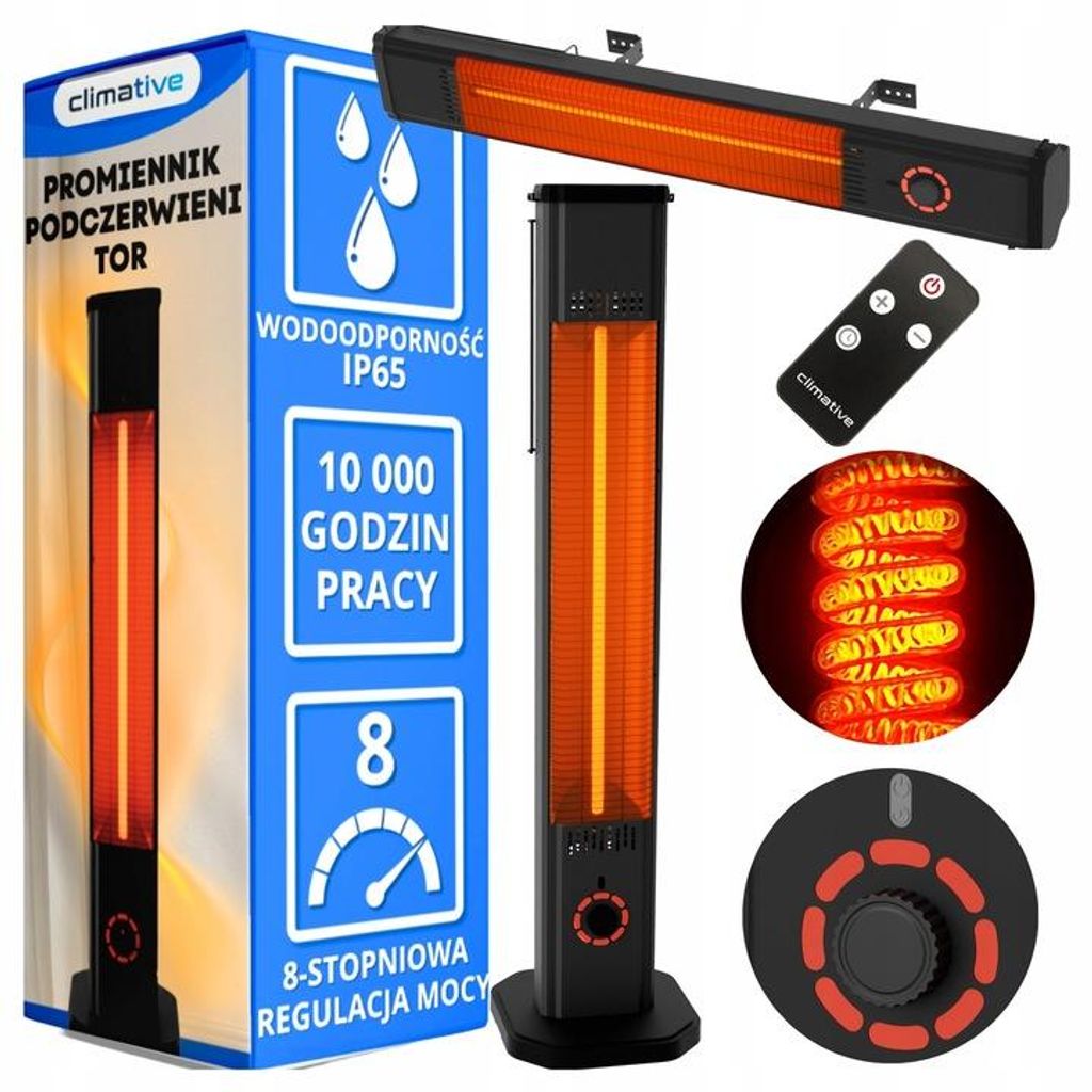 2-in-1-Infrarot-Terrassenheizstrahler TOR, 8 Heizstufen, Produktbild 