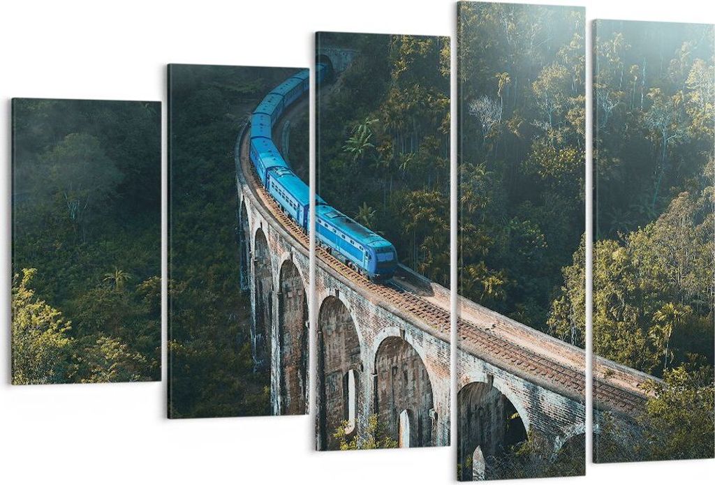 Bild auf Leinwand - Leinwandbild - 5 Teile - Zug Hogwarts Express - 150x100cm - Wand Bild - Wanddeko - Wandbilder - Leinwanddruck - Bilder - Wandde...
