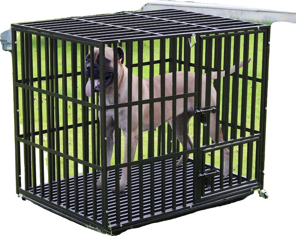 Cage de transport robuste pour chien avec 3 portes d'accès Noir Taille L