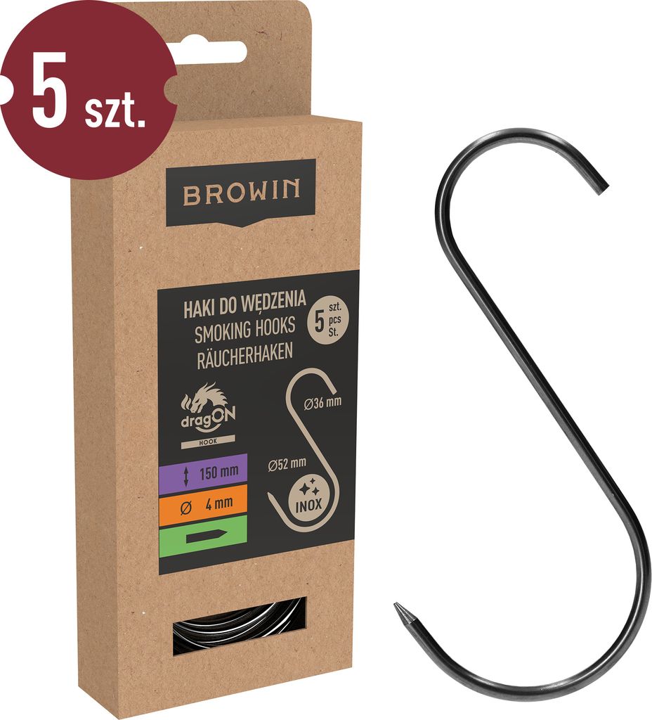 Browin Räucherhaken S - 150 Mm, Fi 4 Mm, 5 Stk.